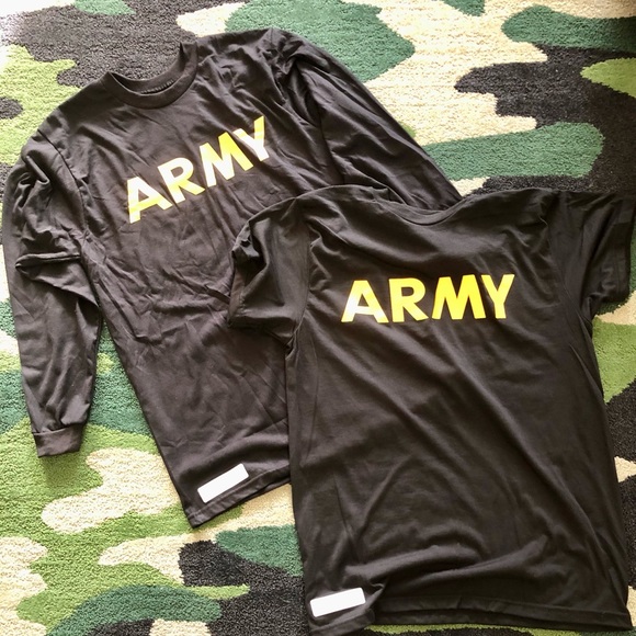 XL Army Physical Fitness Short & Long Sleeve T-Shirt Set - Picture 5 of 6